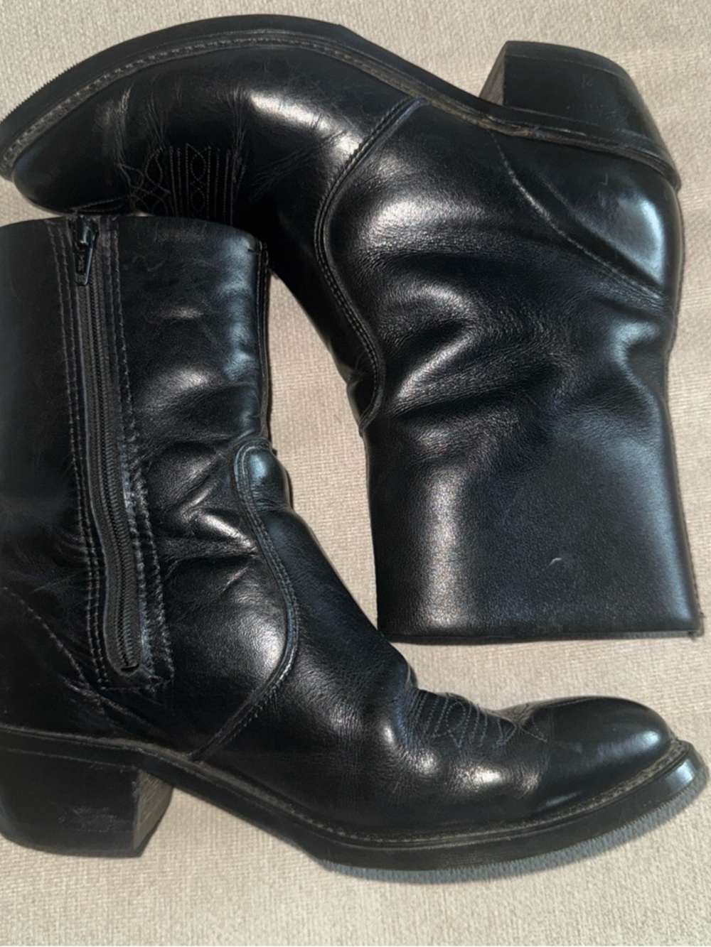 Durango Black Leather Western Boots